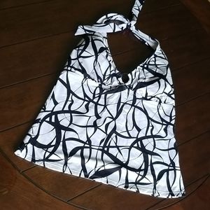 💎3/$12 Jantzen swirled black and white tankini top 10